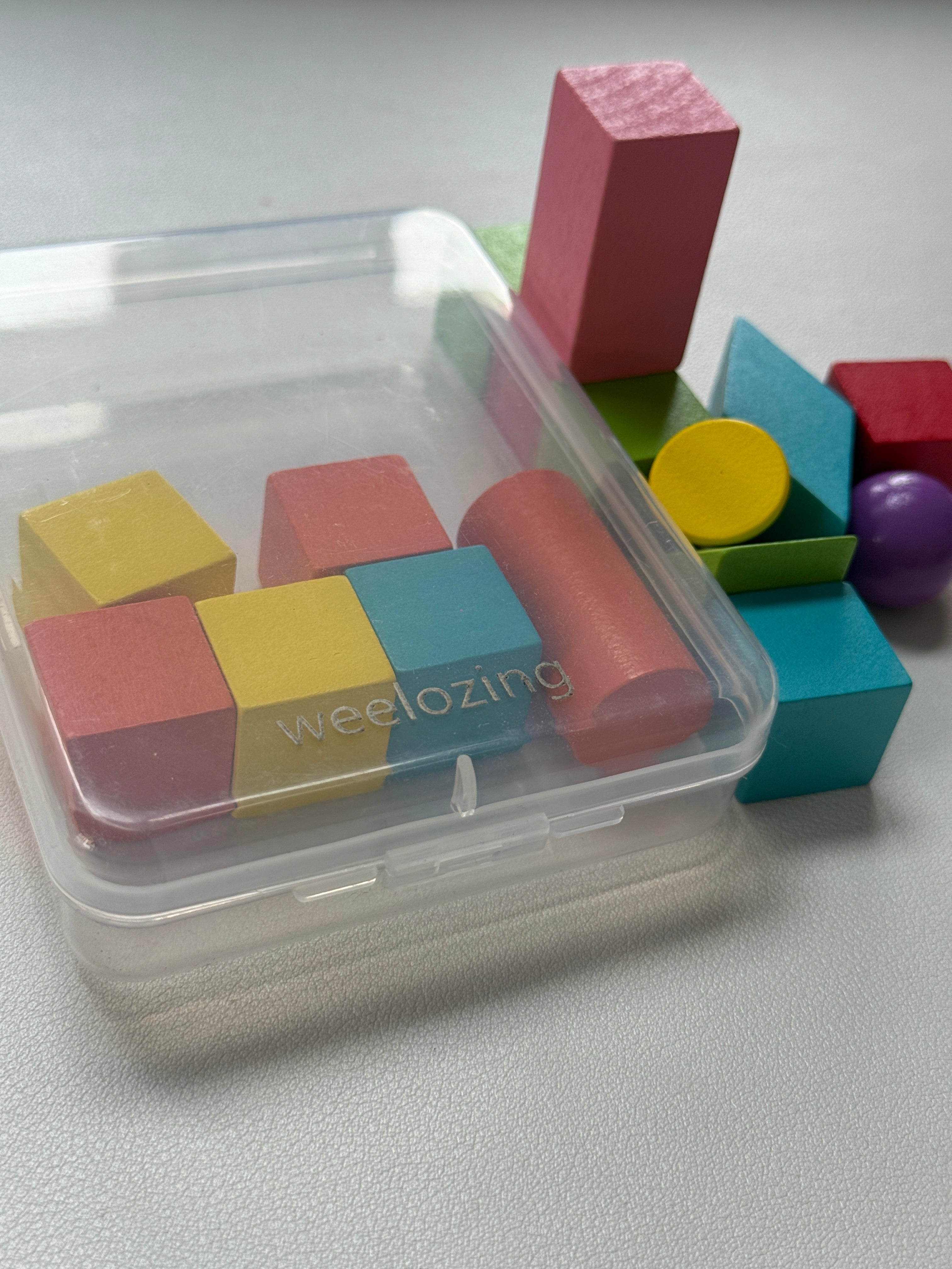 weelozing Toy building blocks，Wood Geometric Solid Mini 3D Shapes Wooden Block Bulk for Teaching Classroom Manipulatives Elementary Shape Block for Toddler Kid Geometry Math Kindergarten Preschool Learning (Geometry)