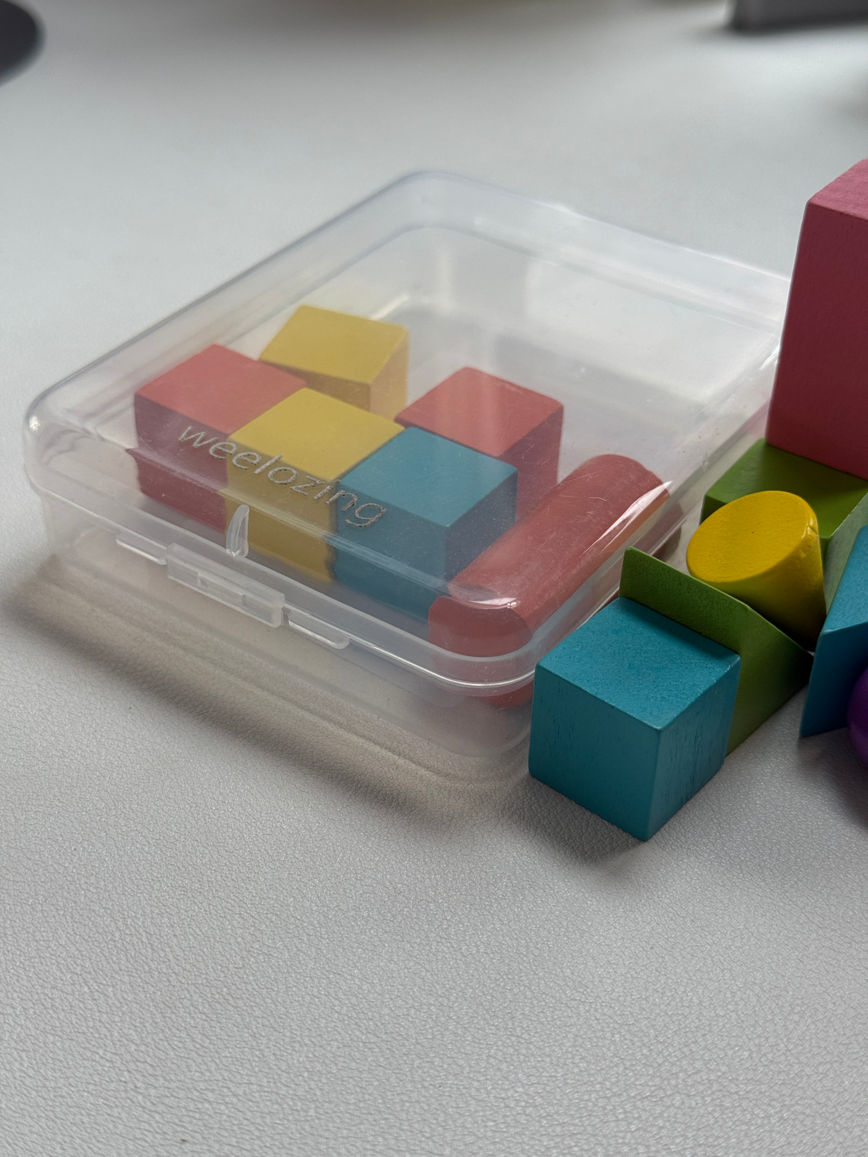 weelozing Toy building blocks，Wood Geometric Solid Mini 3D Shapes Wooden Block Bulk for Teaching Classroom Manipulatives Elementary Shape Block for Toddler Kid Geometry Math Kindergarten Preschool Learning (Geometry)