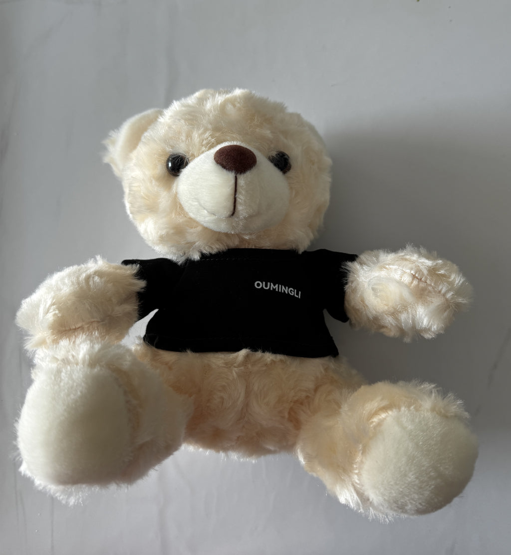 OUMINGLI  Novelty plush toys for parties   Plush toys Little Bear(WHITE)  FOR children &  pet Healthy materials （18cm）