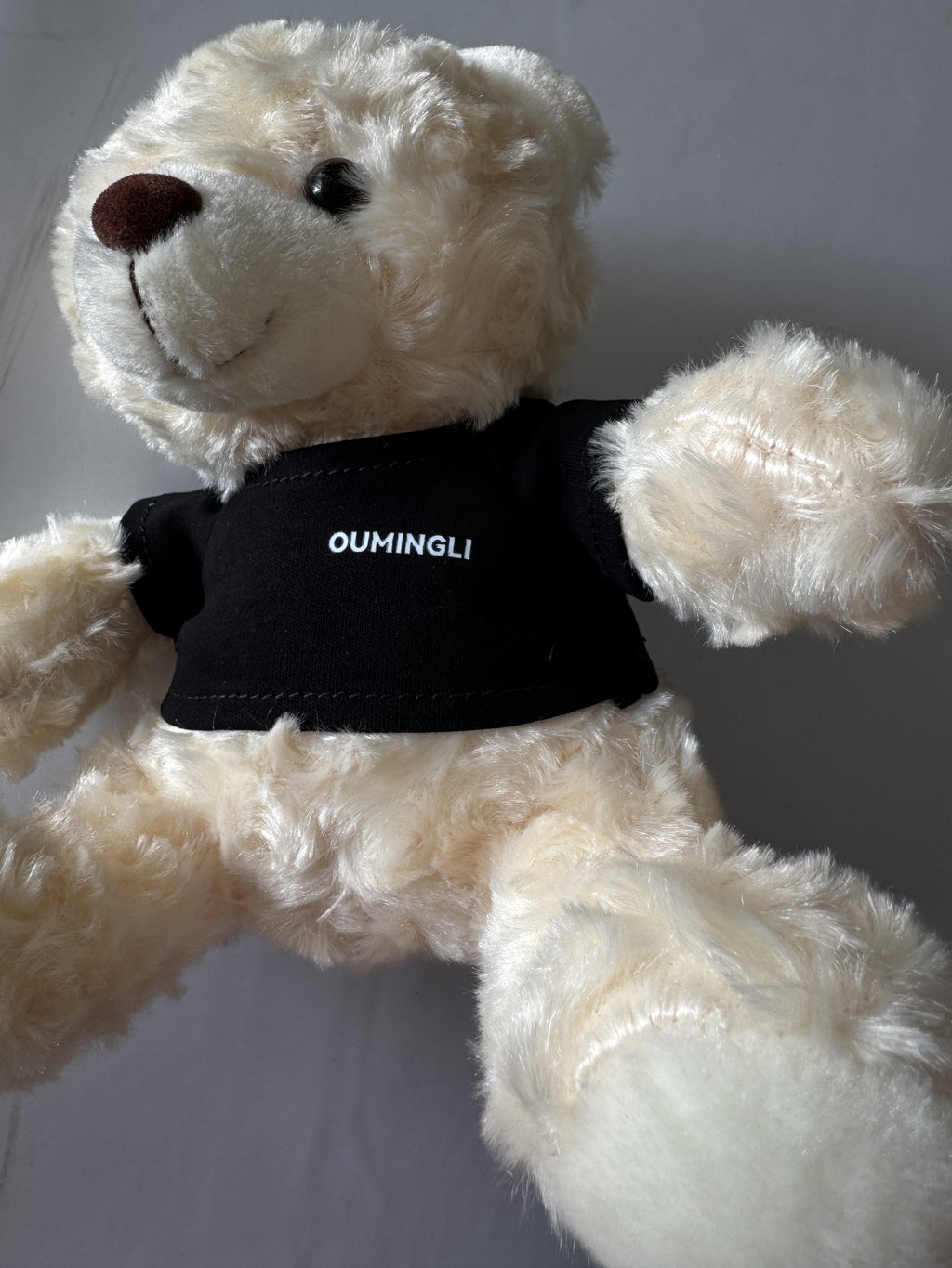 OUMINGLI  Novelty plush toys for parties   Plush toys Little Bear(WHITE)  FOR children &  pet Healthy materials （18cm）