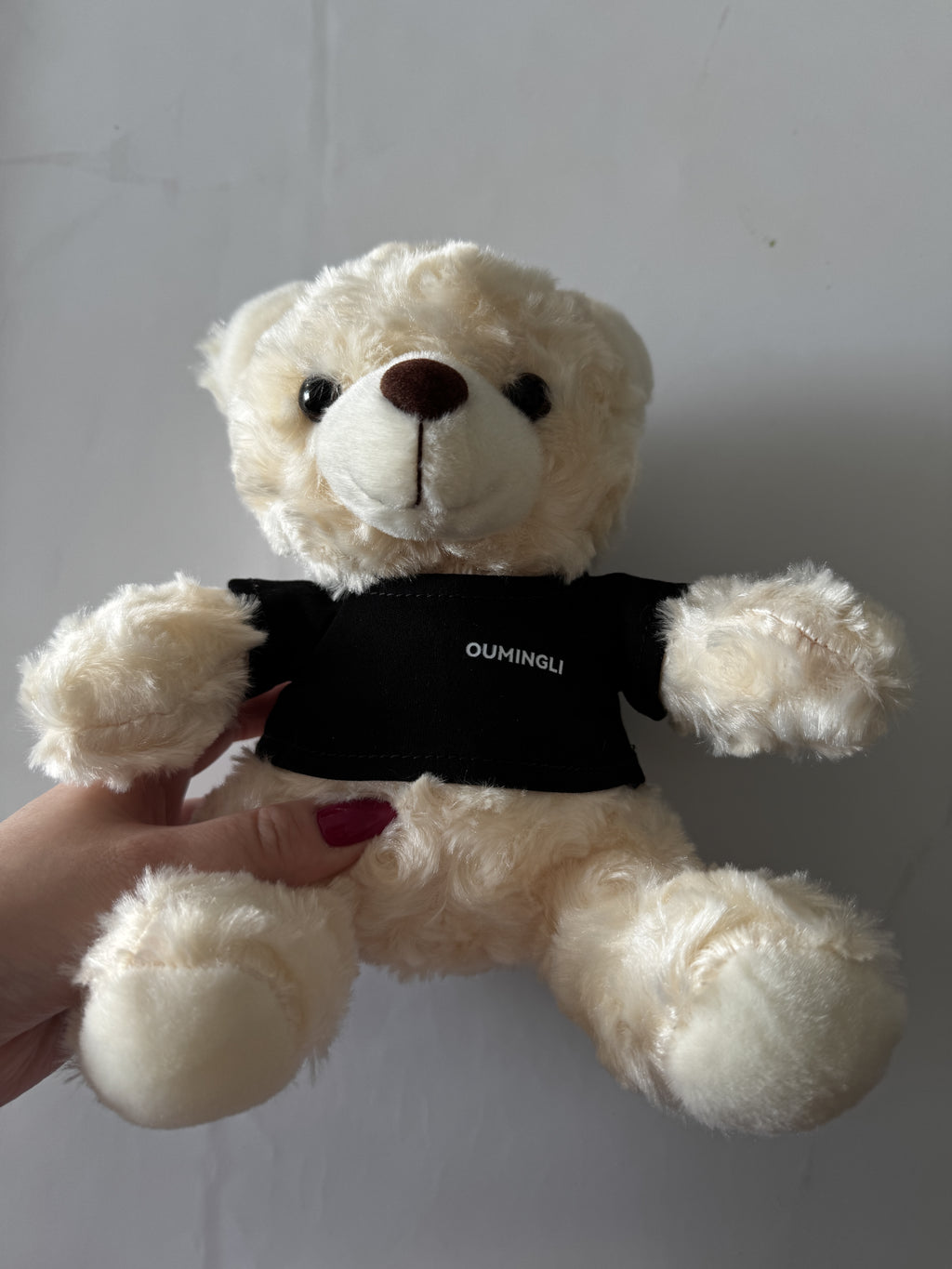 OUMINGLI  Novelty plush toys for parties   Plush toys Little Bear(WHITE)  FOR children &  pet Healthy materials （18cm）