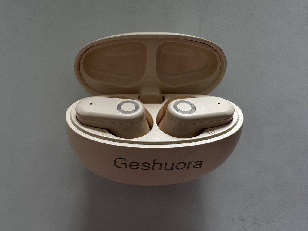 Geshuora Wireless headphones  Beige 5.4 chip  Dolby surround  ENC call noise reduction  &  Long-lasting battery life