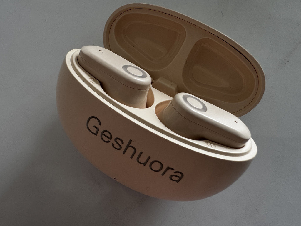 Geshuora Wireless headphones  Beige 5.4 chip  Dolby surround  ENC call noise reduction  &  Long-lasting battery life