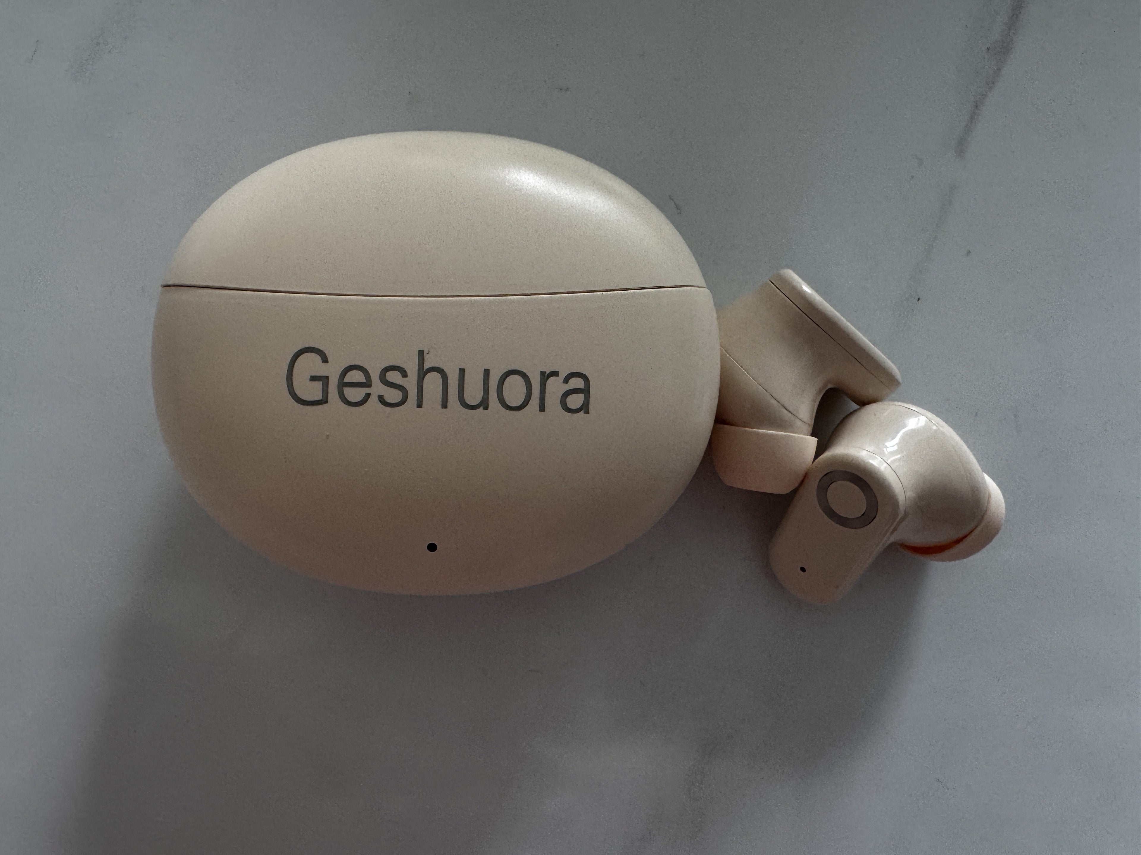 Geshuora Wireless headphones  Beige 5.4 chip  Dolby surround  ENC call noise reduction  &  Long-lasting battery life