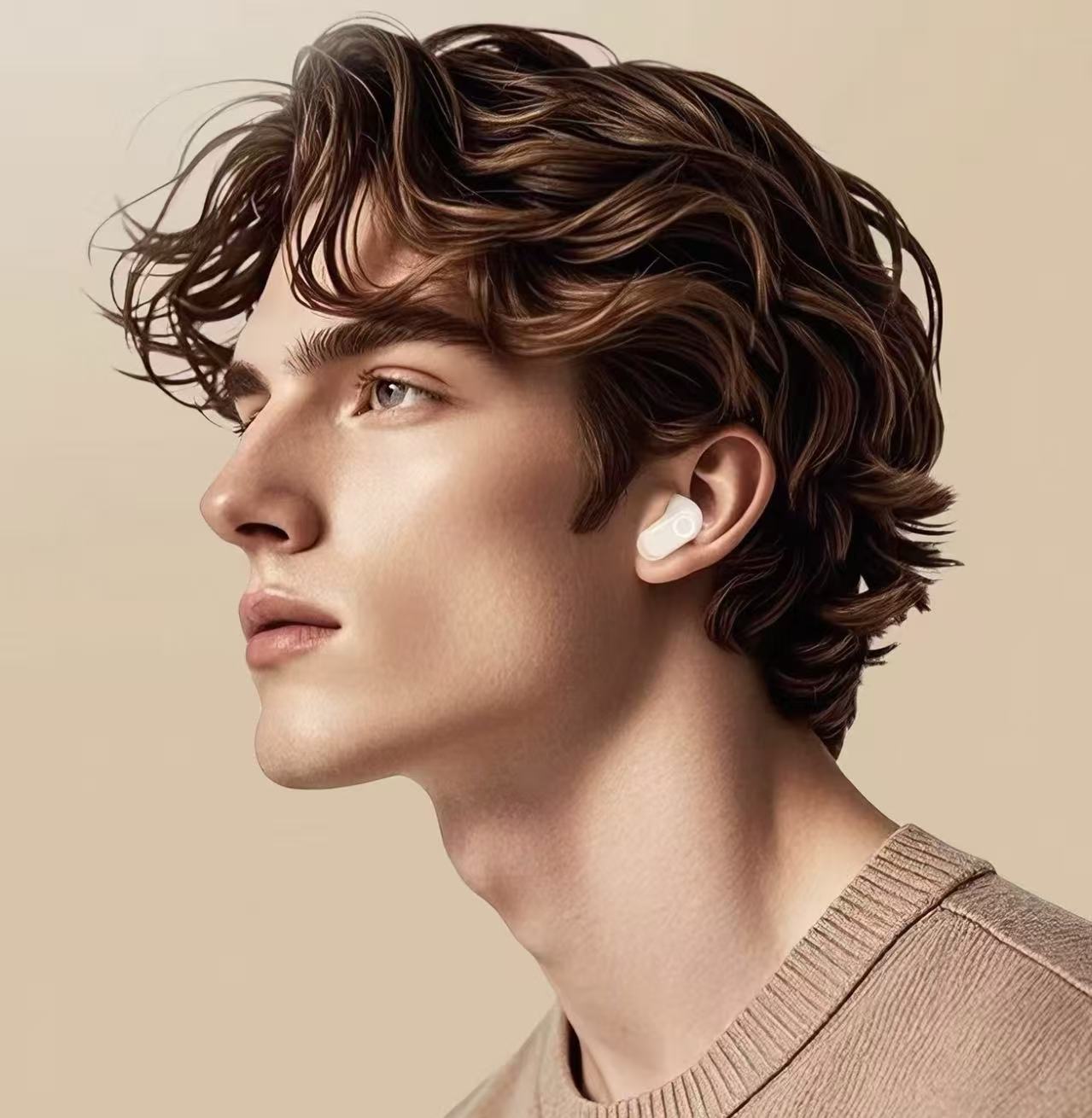 Geshuora Wireless headphones  Beige 5.4 chip  Dolby surround  ENC call noise reduction  &  Long-lasting battery life