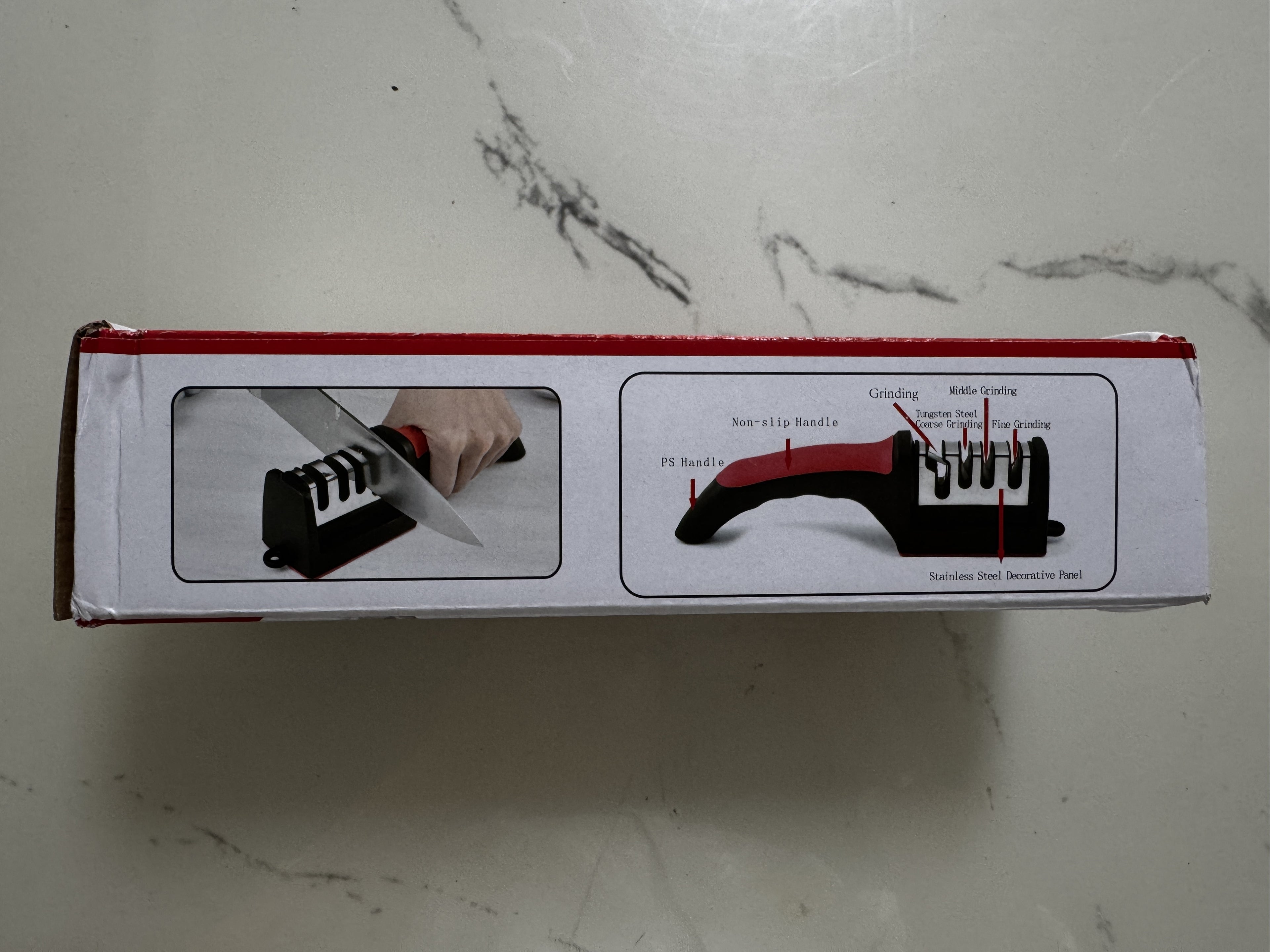 Lsacnxeal  Knife sharpeners,5-in-1 Knife Sharpener 4 Stage with Cut-Resistant Glove, Quickly Sharpens & Restores Dull Blades, Easy & Safe for Home Kitchen Use, Fits Most Knives and Scissors, Black+Silver