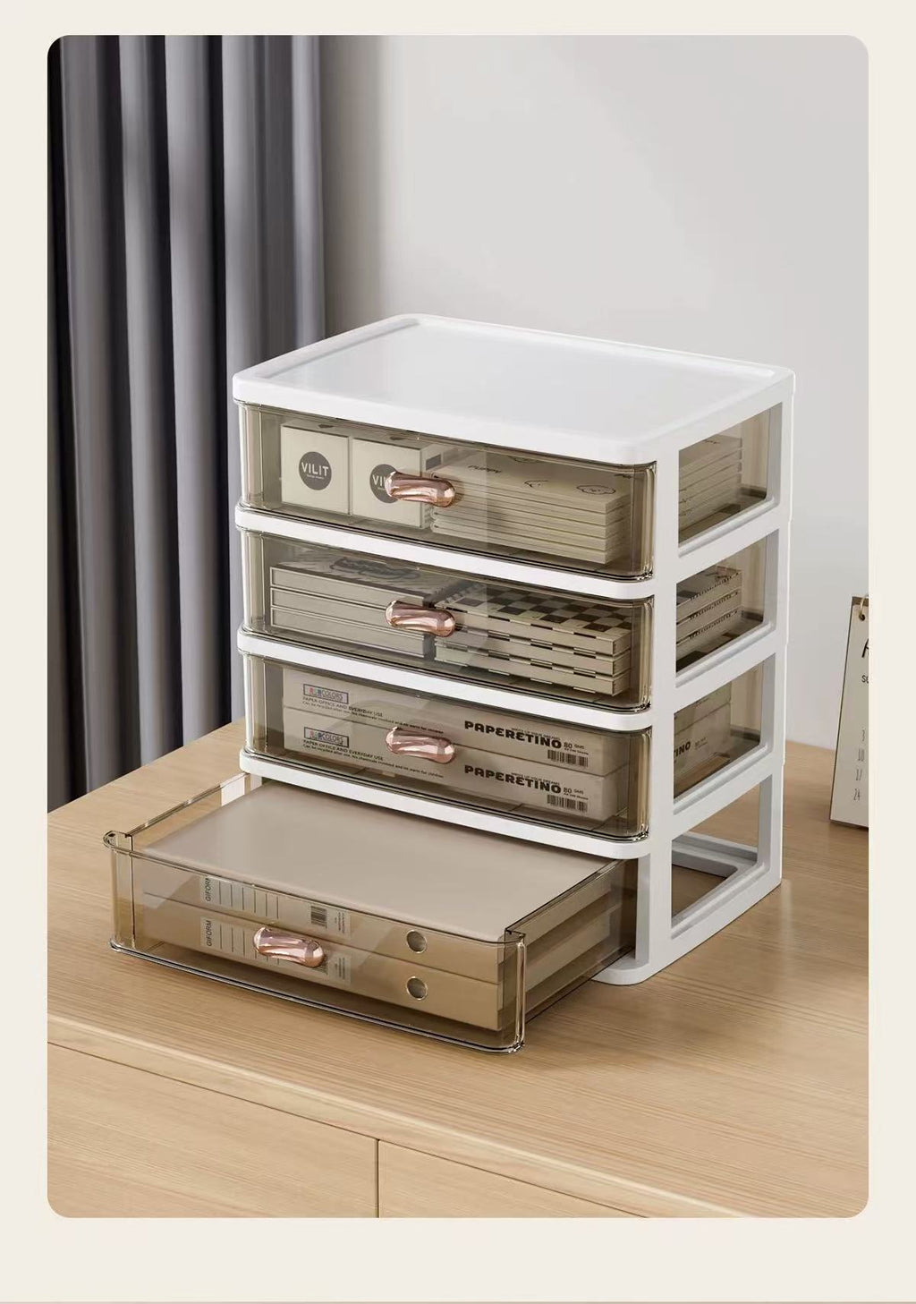 Yoencyme  Desk organizers for stationery use  Drawer style desktop storage Office learning artifact Stationery storage rack  Multi layer storage box