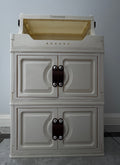 Ebenwood cabinet 40cm wide&ivory white  Four layer storage cabinet Foldable storage cabinet