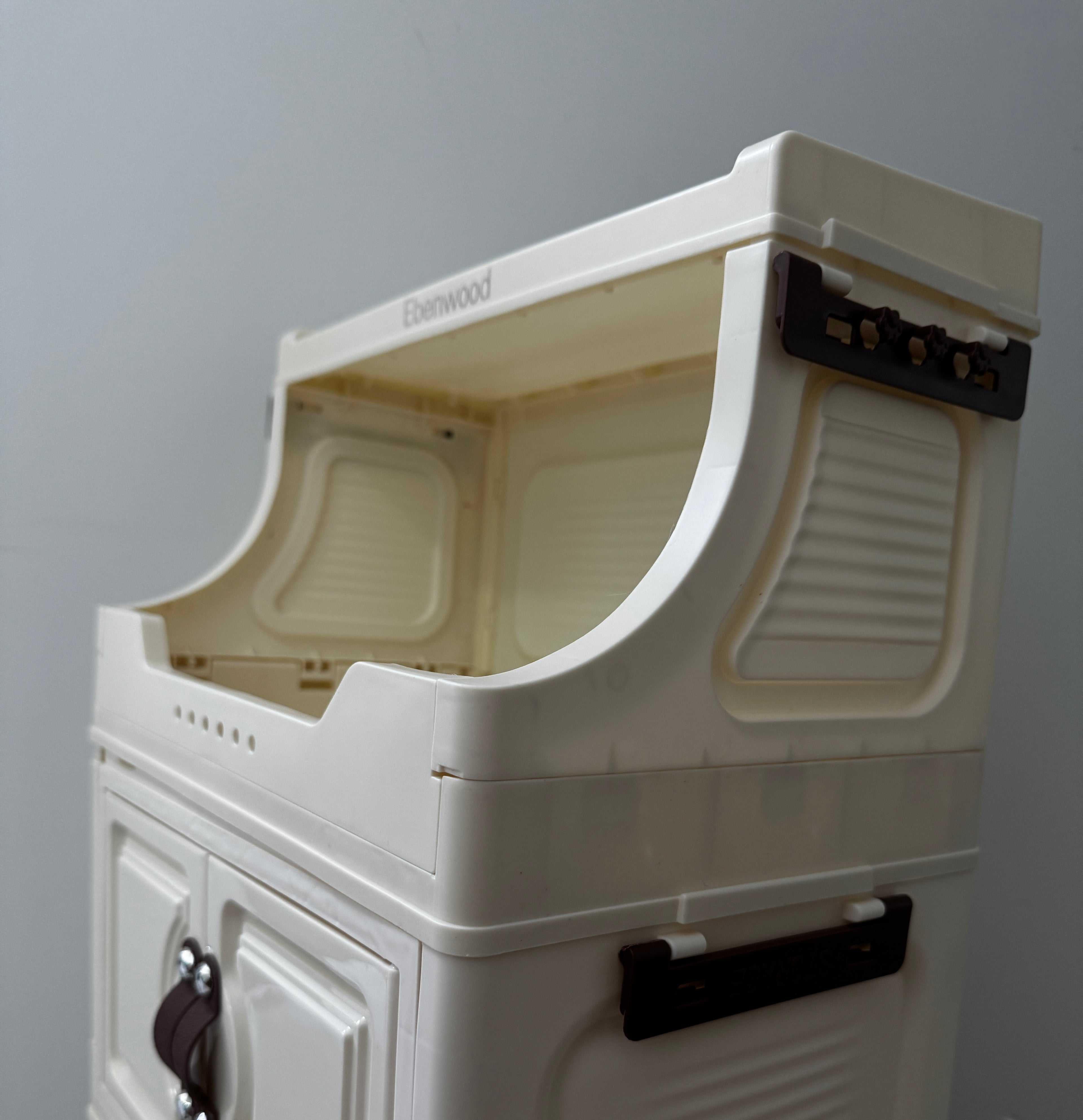 Ebenwood cabinet 40cm wide&ivory white  Four layer storage cabinet Foldable storage cabinet
