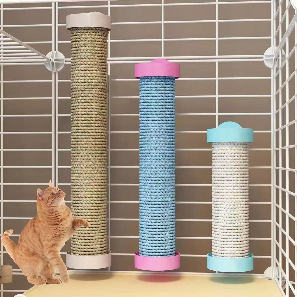 Hibiwilad Scratching posts for cats-Cat scratch rod - cage specific   Vertical sisal cat scratching post