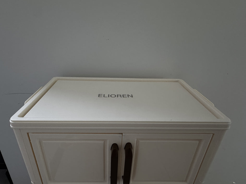 ELIOREN  cabinet 40cm wide&ivory white  3 layer storage cabinet Foldable storage cabinet