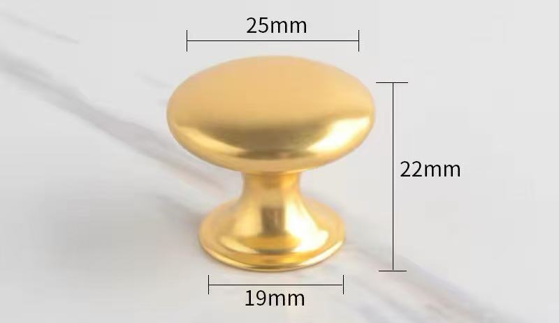 VELCORA   Metal knobs  Simple bedside drawer wardrobe cabinet universal  Round knob single hole  aluminum alloy material    FOR 5-piece set（GOLD）