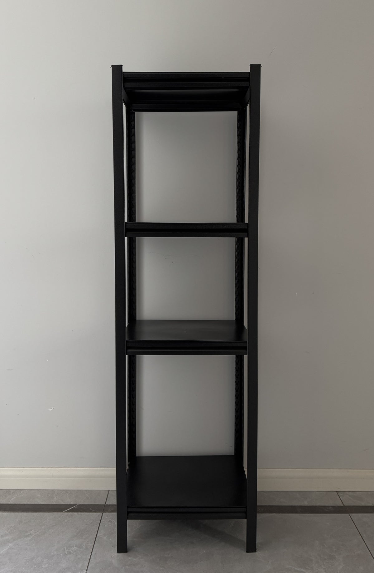 Kumeeria Shelves for storage（BLACK） Fourth floor (total height 138cm) adjustable height Portable installation Buckle shaped bracket Storage rack, cargo rack, storage rack  Multi functional and multi-purpose  Carbon steel material