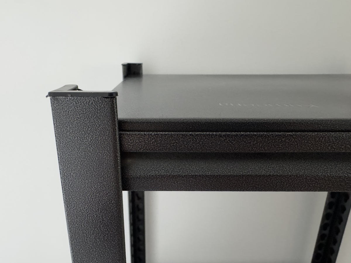 Kumeeria Shelves for storage（BLACK） Fourth floor (total height 138cm) adjustable height Portable installation Buckle shaped bracket Storage rack, cargo rack, storage rack  Multi functional and multi-purpose  Carbon steel material