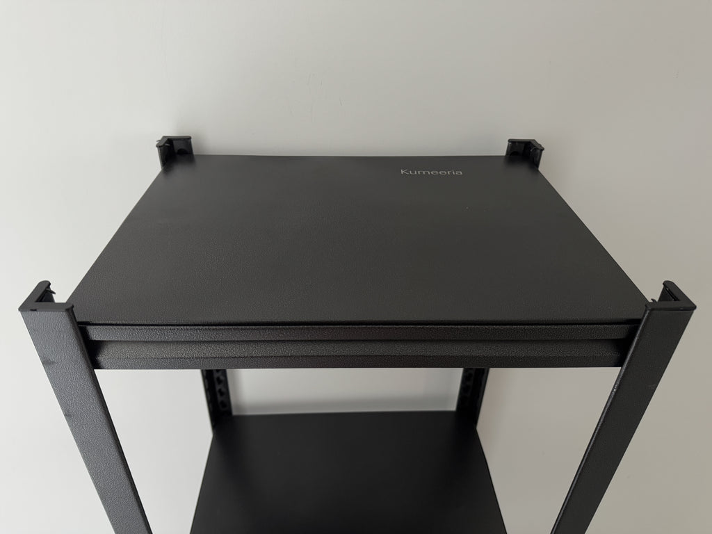 Kumeeria Shelves for storage（BLACK） Fourth floor (total height 138cm) adjustable height Portable installation Buckle shaped bracket Storage rack, cargo rack, storage rack  Multi functional and multi-purpose  Carbon steel material