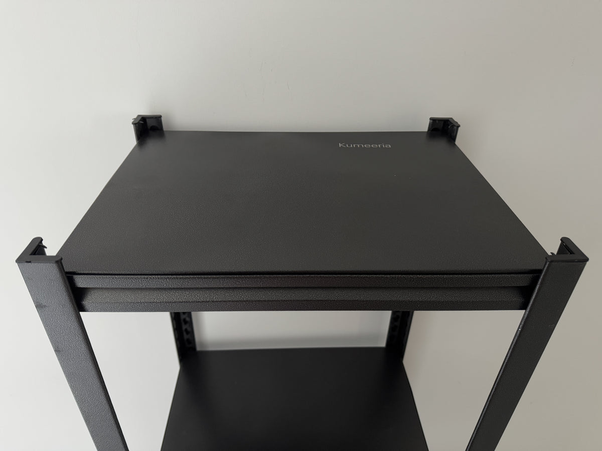 Kumeeria Shelves for storage（BLACK） Fourth floor (total height 138cm) adjustable height Portable installation Buckle shaped bracket Storage rack, cargo rack, storage rack  Multi functional and multi-purpose  Carbon steel material