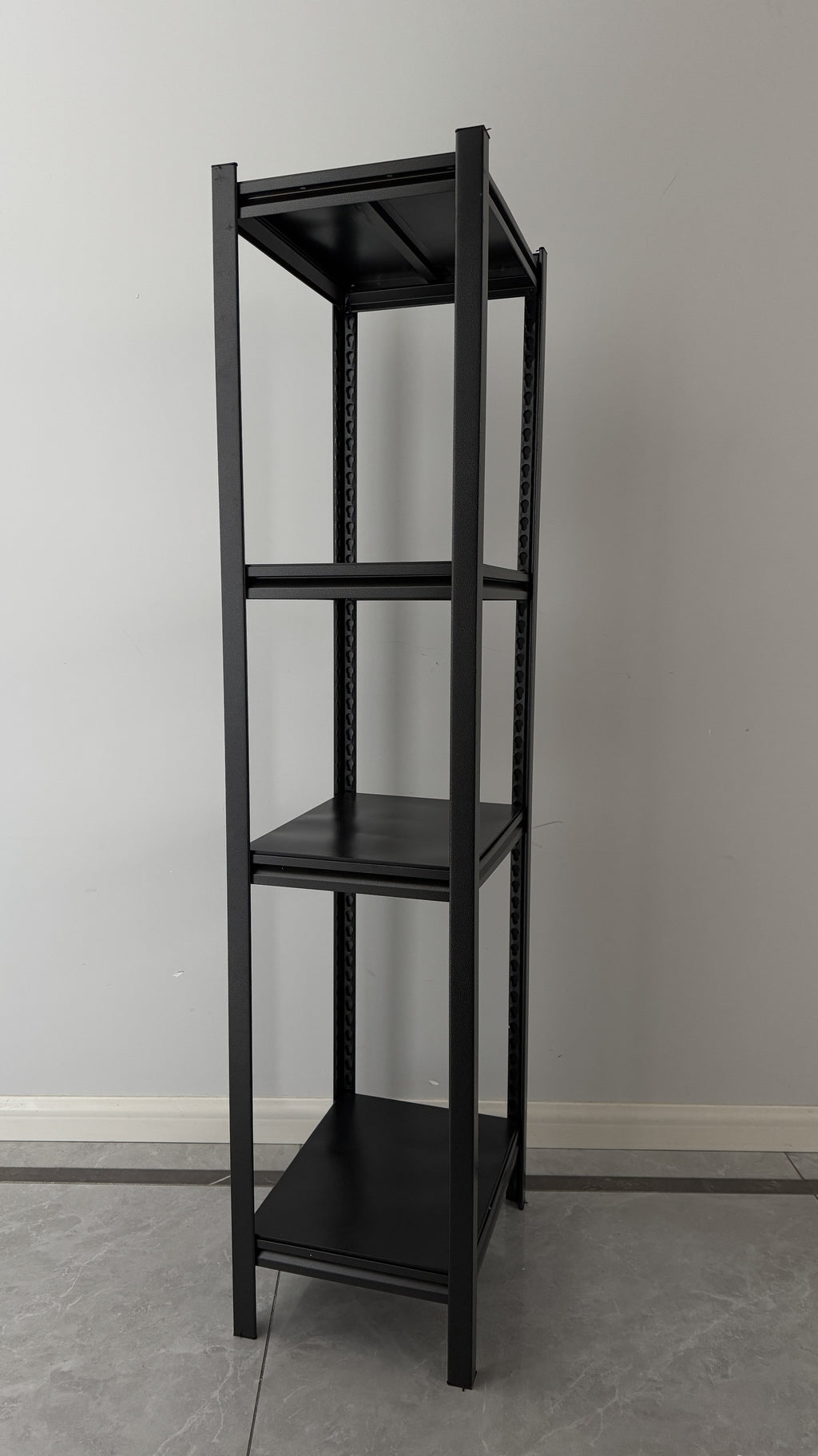 Kumeeria Shelves for storage（BLACK） Fourth floor (total height 138cm) adjustable height Portable installation Buckle shaped bracket Storage rack, cargo rack, storage rack  Multi functional and multi-purpose  Carbon steel material