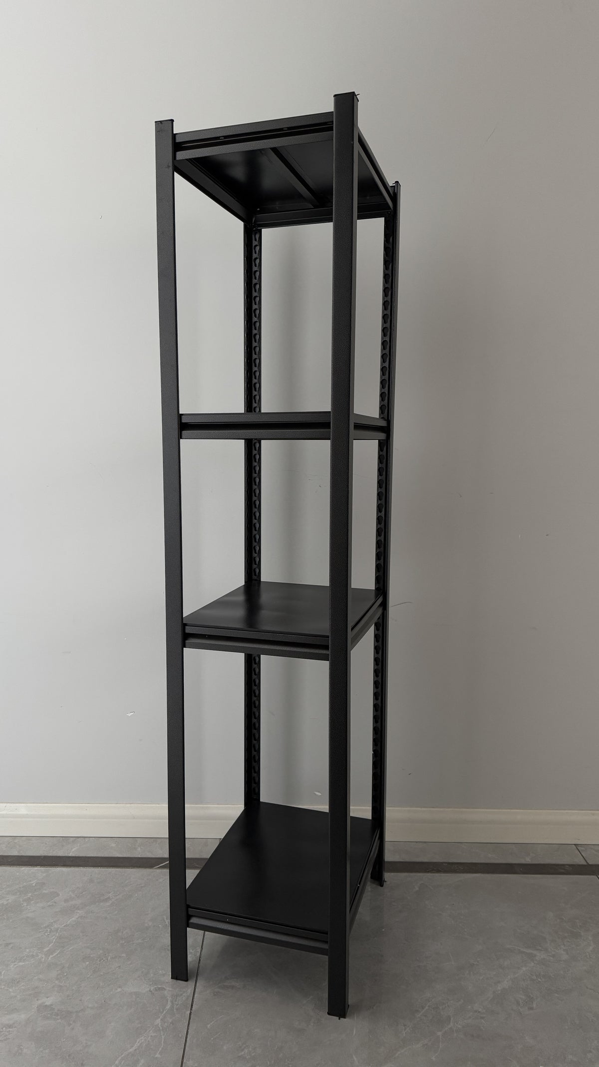 Kumeeria Shelves for storage（BLACK） Fourth floor (total height 138cm) adjustable height Portable installation Buckle shaped bracket Storage rack, cargo rack, storage rack  Multi functional and multi-purpose  Carbon steel material