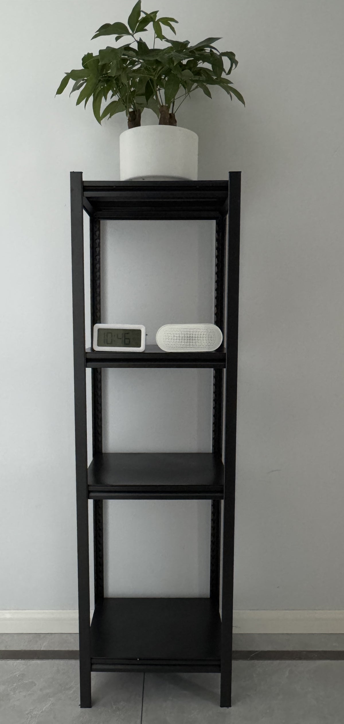 Kumeeria Shelves for storage（BLACK） Fourth floor (total height 138cm) adjustable height Portable installation Buckle shaped bracket Storage rack, cargo rack, storage rack  Multi functional and multi-purpose  Carbon steel material