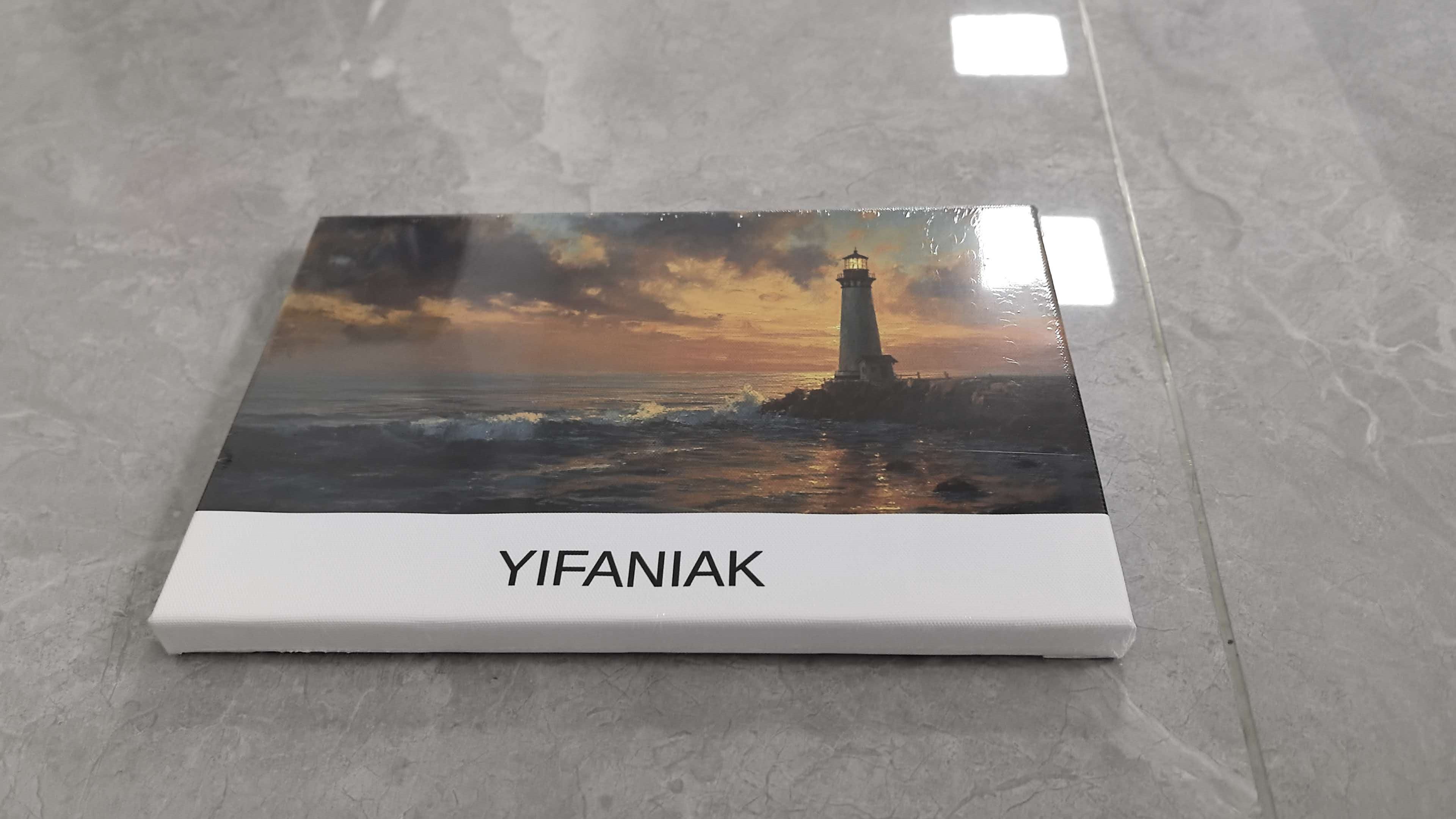 YIFANIAK Art prints on canvas，Wall Art  Sunset  Waves Nature Pictures Stretched Canvas Wooden Framed for living Room Bedroom and Office