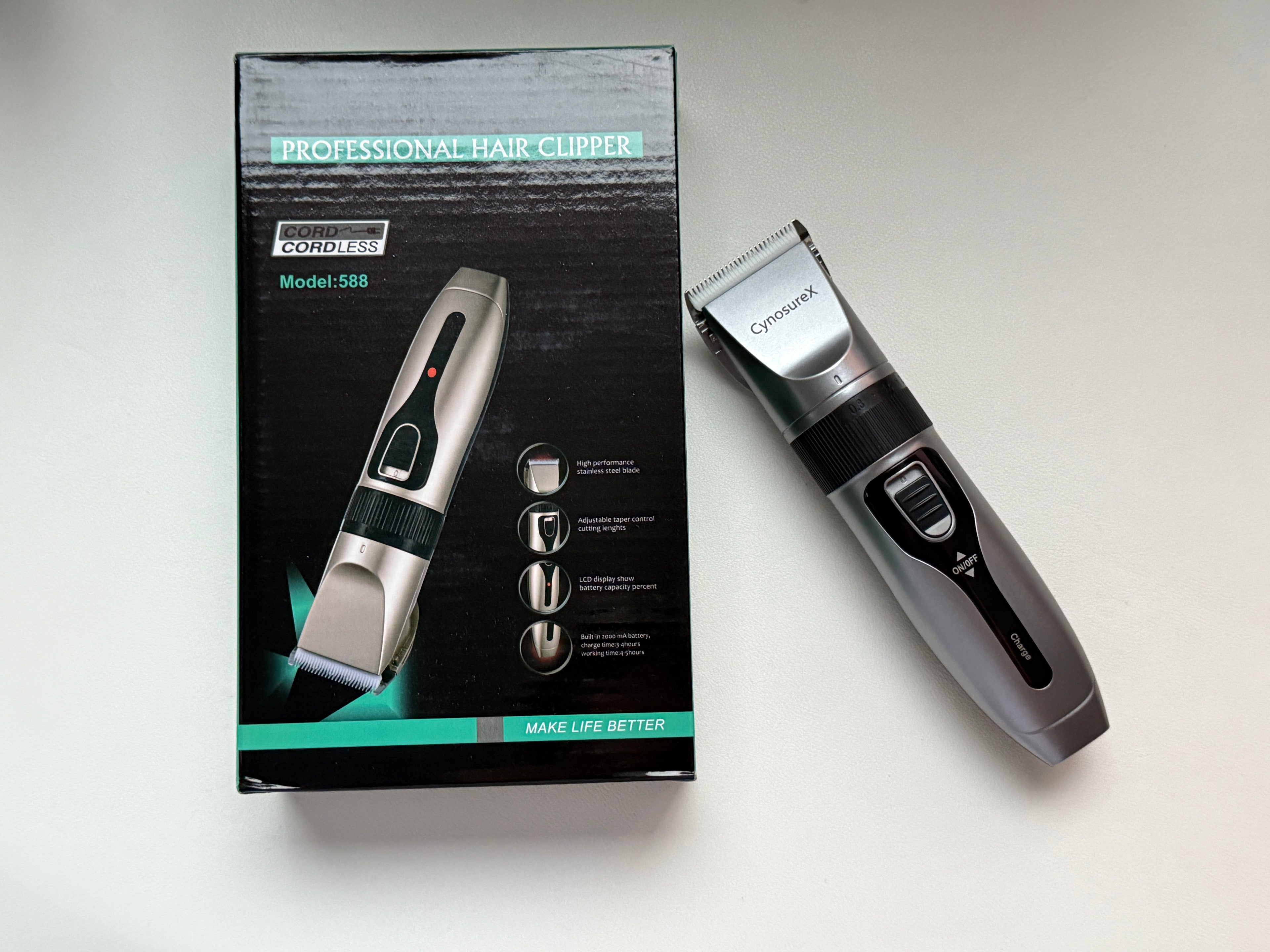 CynosureX Lithium Ion Pro Rechargeable Cordless Hair Clippers for Men, Woman, & Children with Smart Charge Technology for Convenient at Home Haircutting - Model