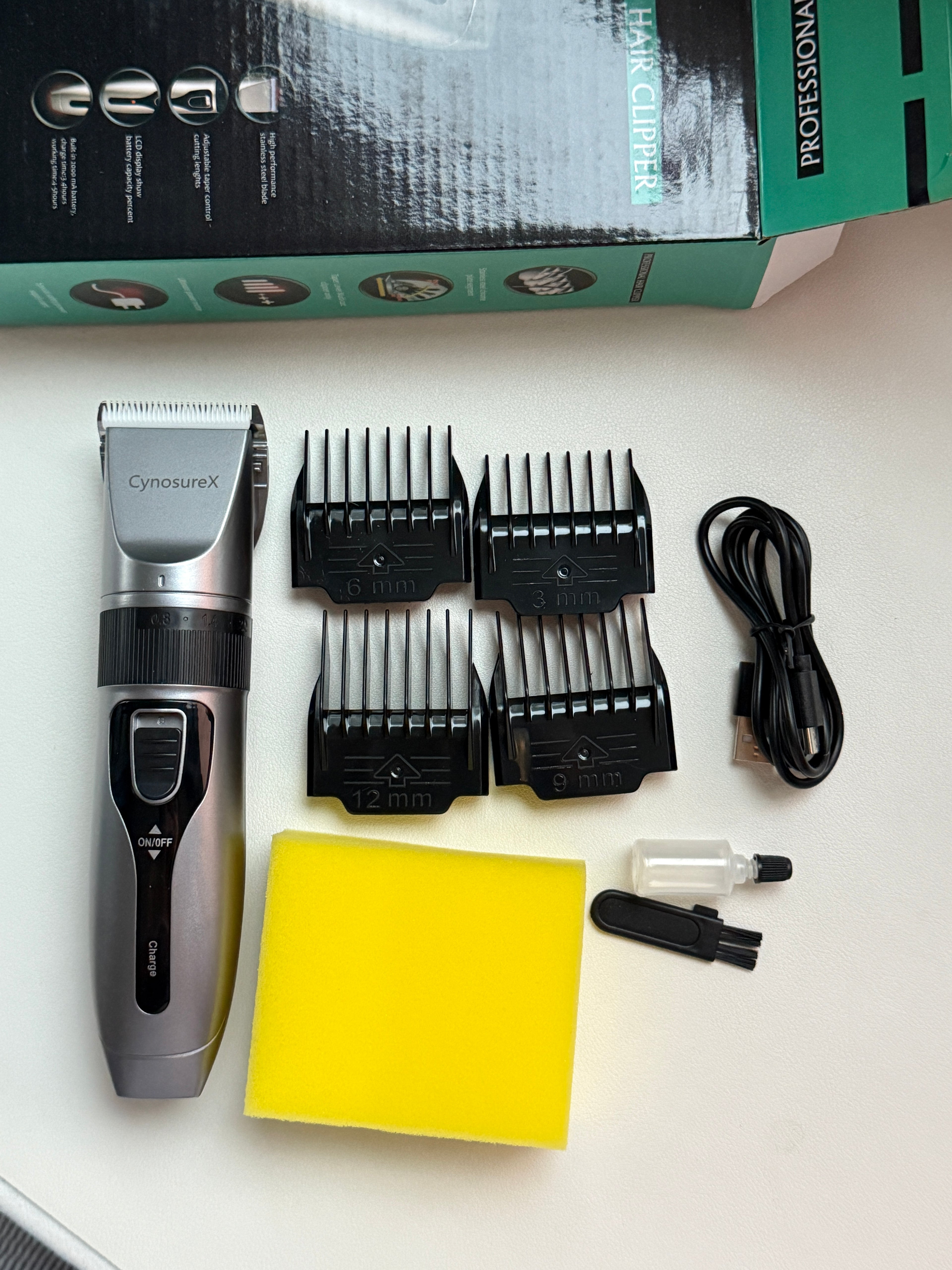 CynosureX Lithium Ion Pro Rechargeable Cordless Hair Clippers for Men, Woman, & Children with Smart Charge Technology for Convenient at Home Haircutting - Model