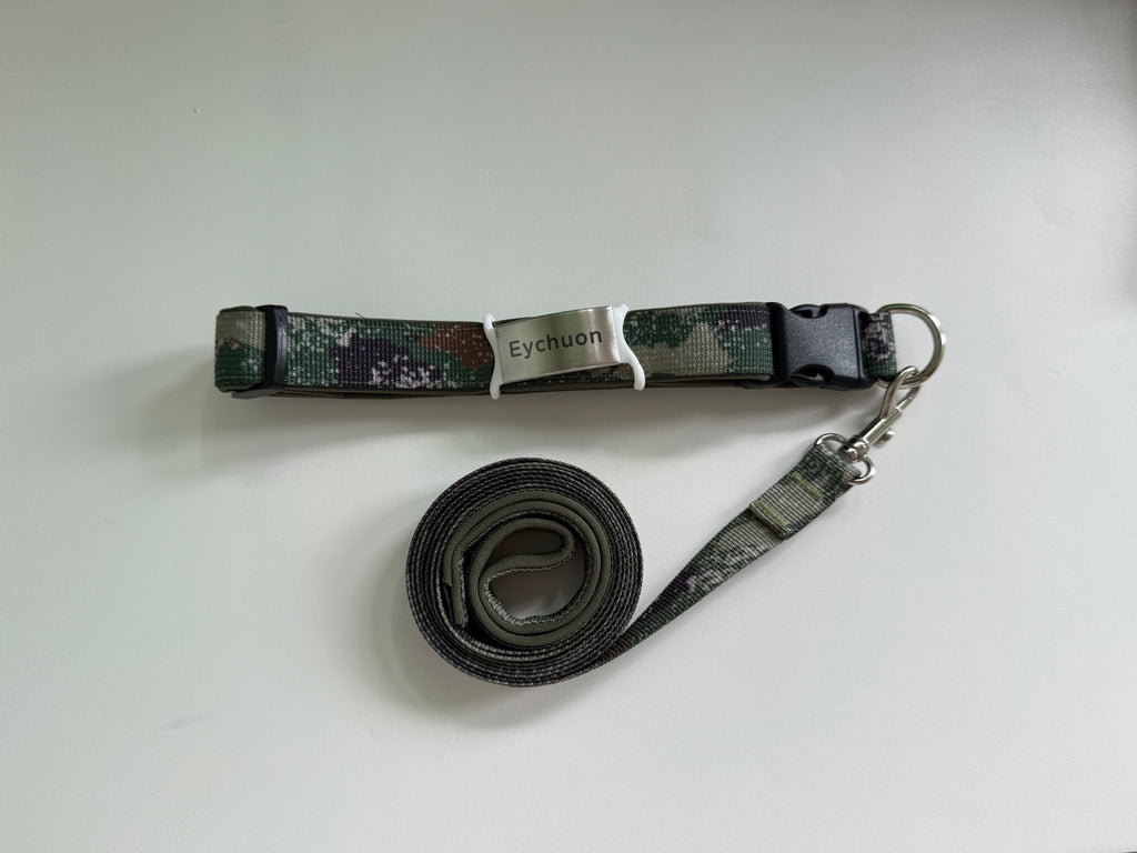 Eychuon Leashes for animals，Dog Collar and Leash Set, Puppy Collar and Lead Set Quick Release Buckle Adjustable Paw Print Puppy Collar Soft Nylon Pet Collar for Puppy Small Dogs