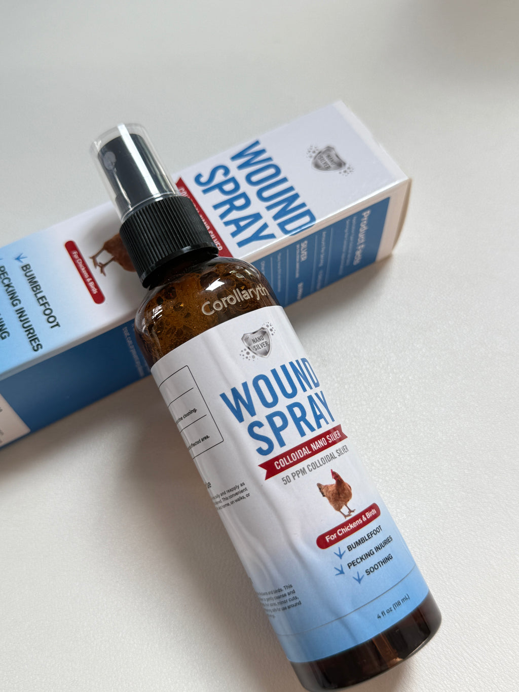 Corollaryth Anti-inflammatory salves，Wound Spray for Chicken from Birds & Chicken Antibiotics Alternative to Help with Pecking Sores, Bumblefoot, Cuts – Poultry Spray with Silver – GMOs Free
