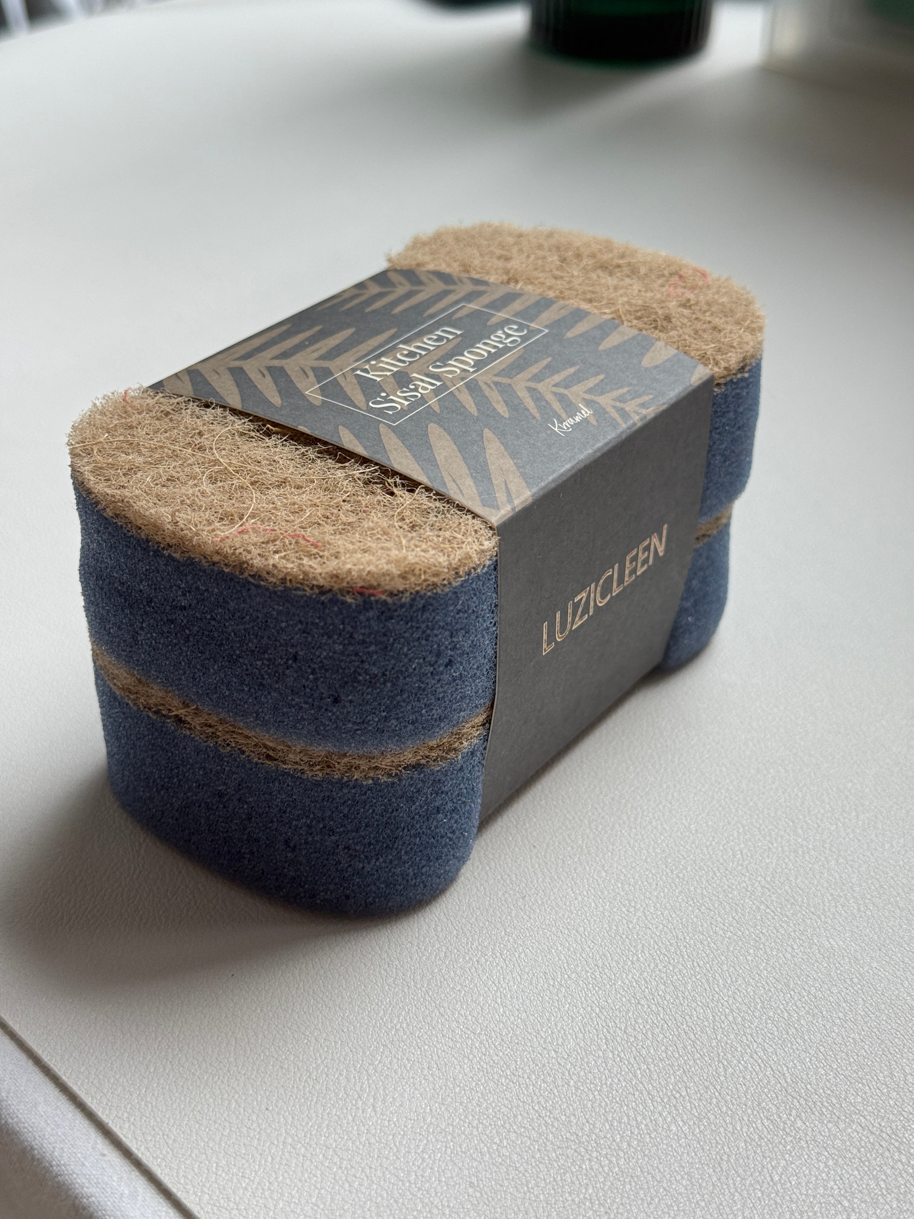 LUZICLEEN Kitchen sponges，Biodegradable Natural Kitchen Sponge - Compostable Cellulose and Coconut Walnut Scrubber Sponge - Eco Friendly Sustainable Sponges for Dishes