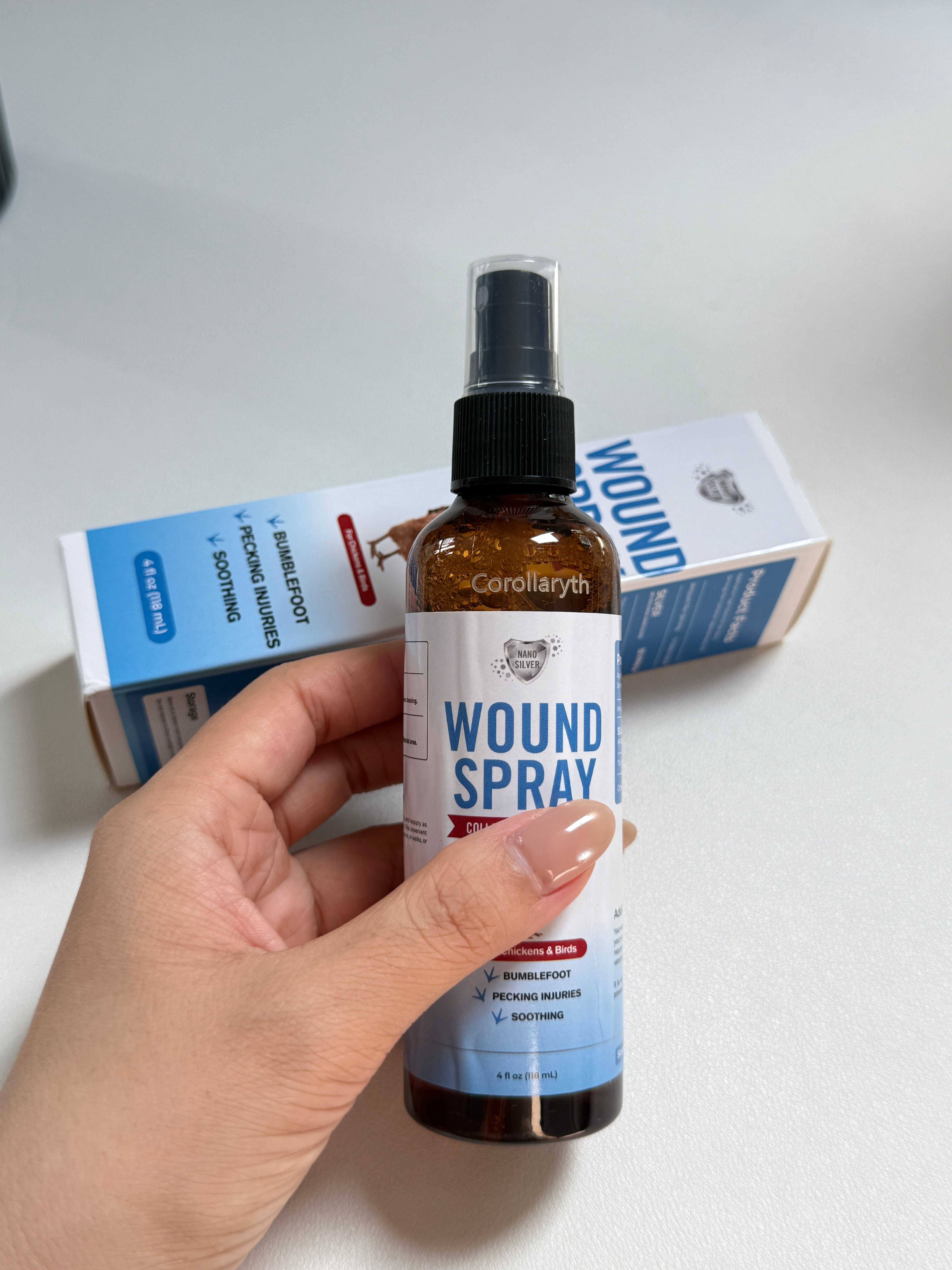 Corollaryth Anti-inflammatory salves，Wound Spray for Chicken from Birds & Chicken Antibiotics Alternative to Help with Pecking Sores, Bumblefoot, Cuts – Poultry Spray with Silver – GMOs Free