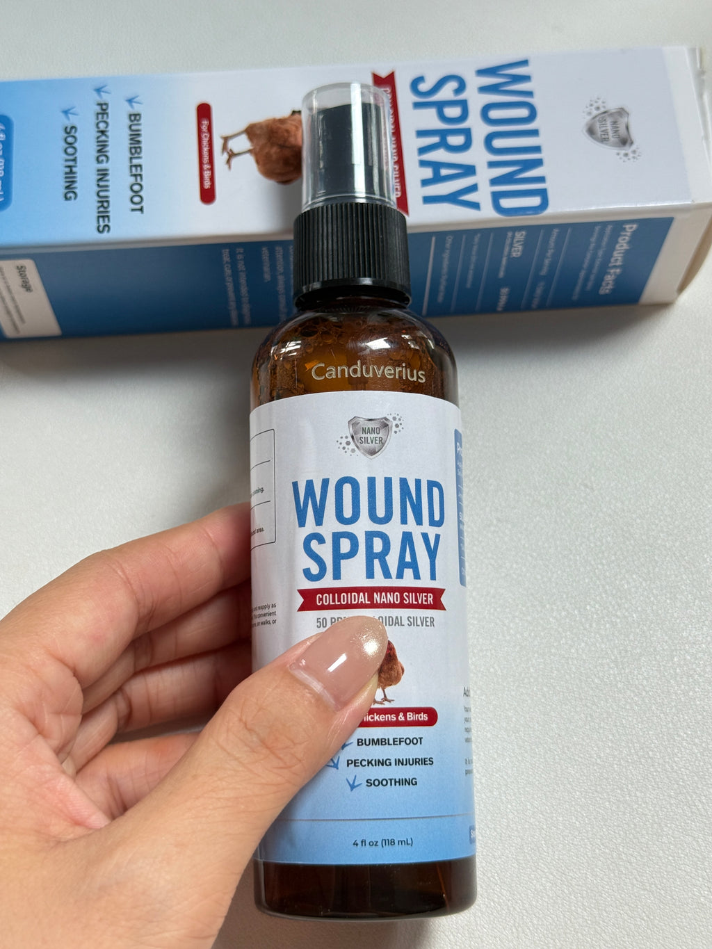 Canduverius Anti-inflammatory salves，Wound Spray for Chicken from Birds & Chicken Antibiotics Alternative to Help with Pecking Sores, Bumblefoot, Cuts – Poultry Spray with Silver – GMOs Free