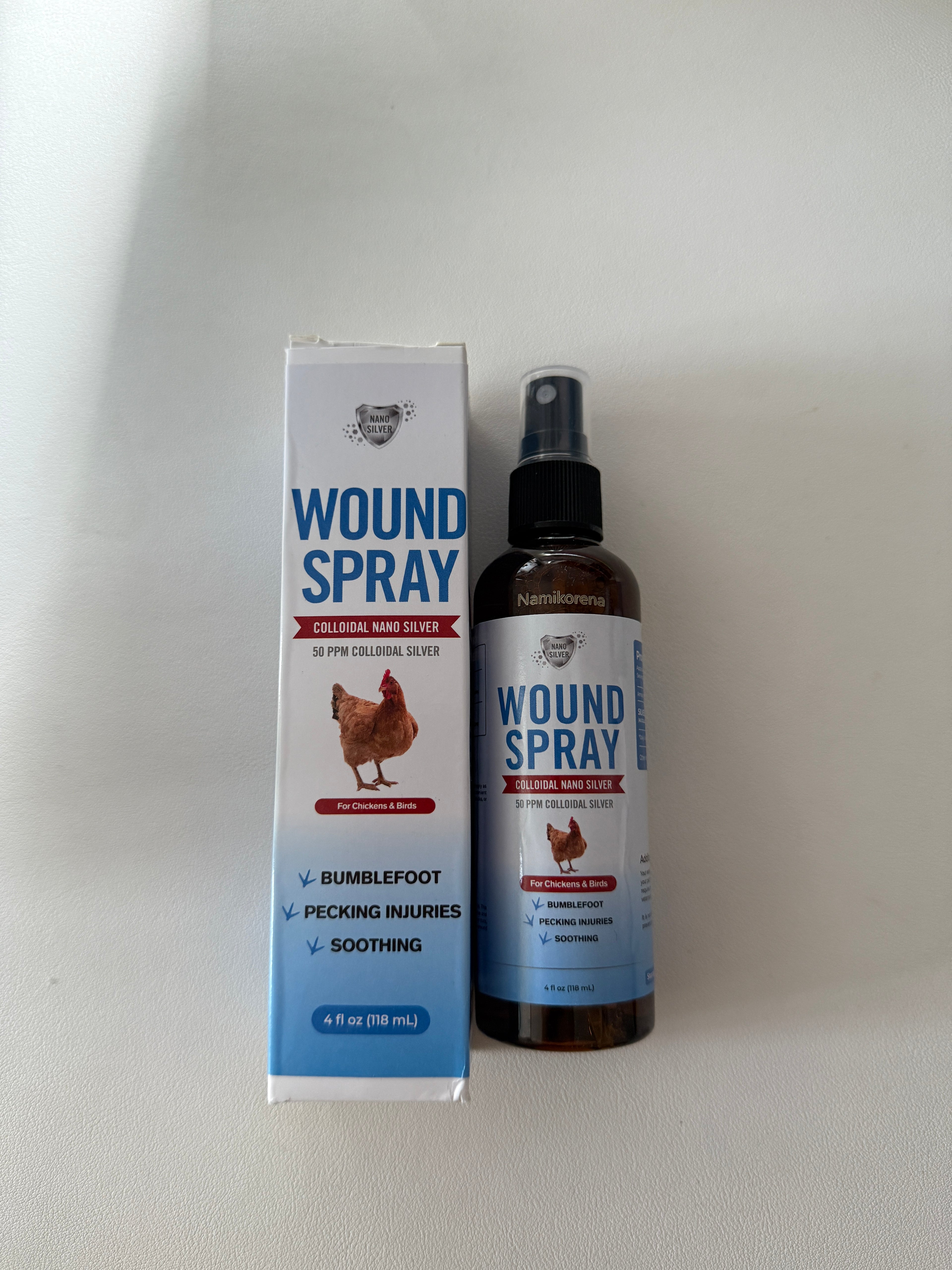 Namikorena Anti-inflammatory salves，Wound Spray for Chicken from Birds & Chicken Antibiotics Alternative to Help with Pecking Sores, Bumblefoot, Cuts – Poultry Spray with Silver – GMOs Free