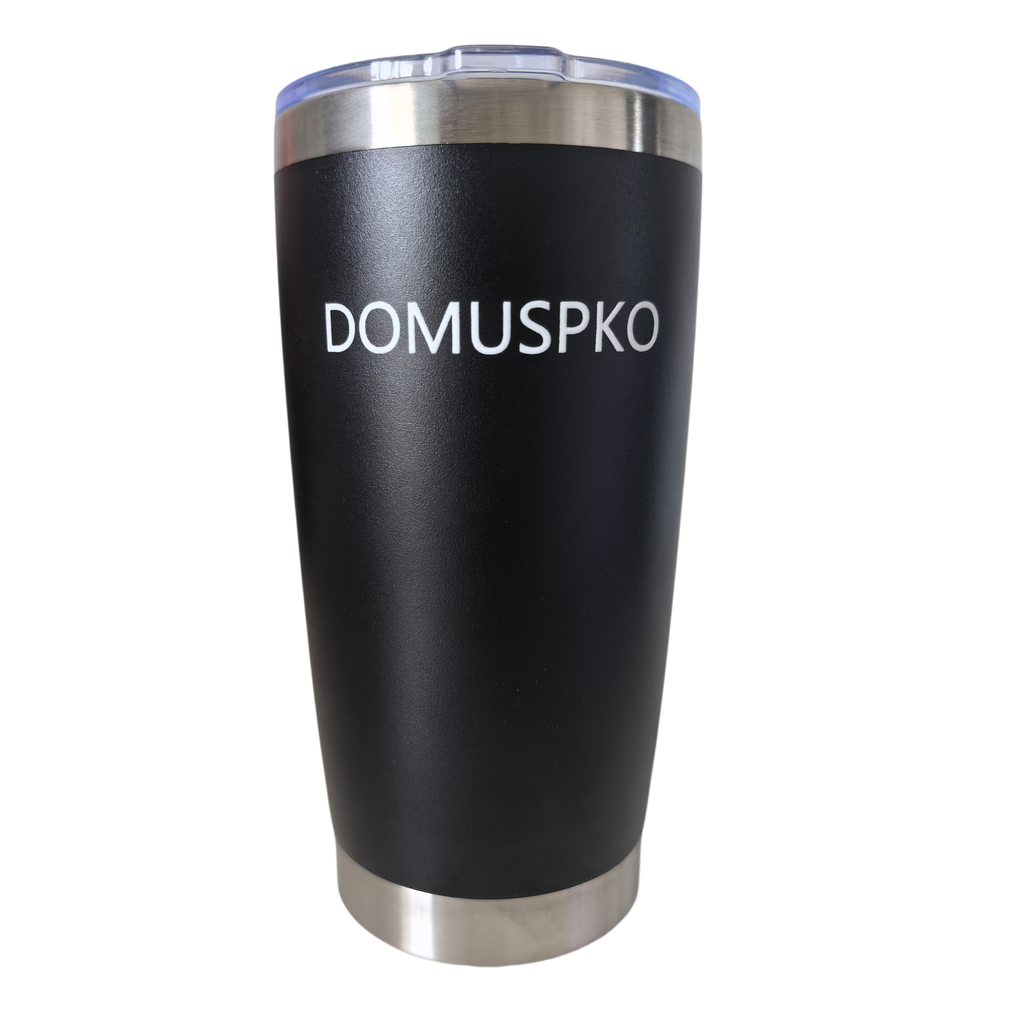 DOMUSPKO Drinking glasses, namely,tumblers，Tumbler with Lid Stainless Steel Double Wall Vacuum Insulated Tumblers Powder Coated Cups Travel Mug Keep Drinks Cold and Hot, Black
