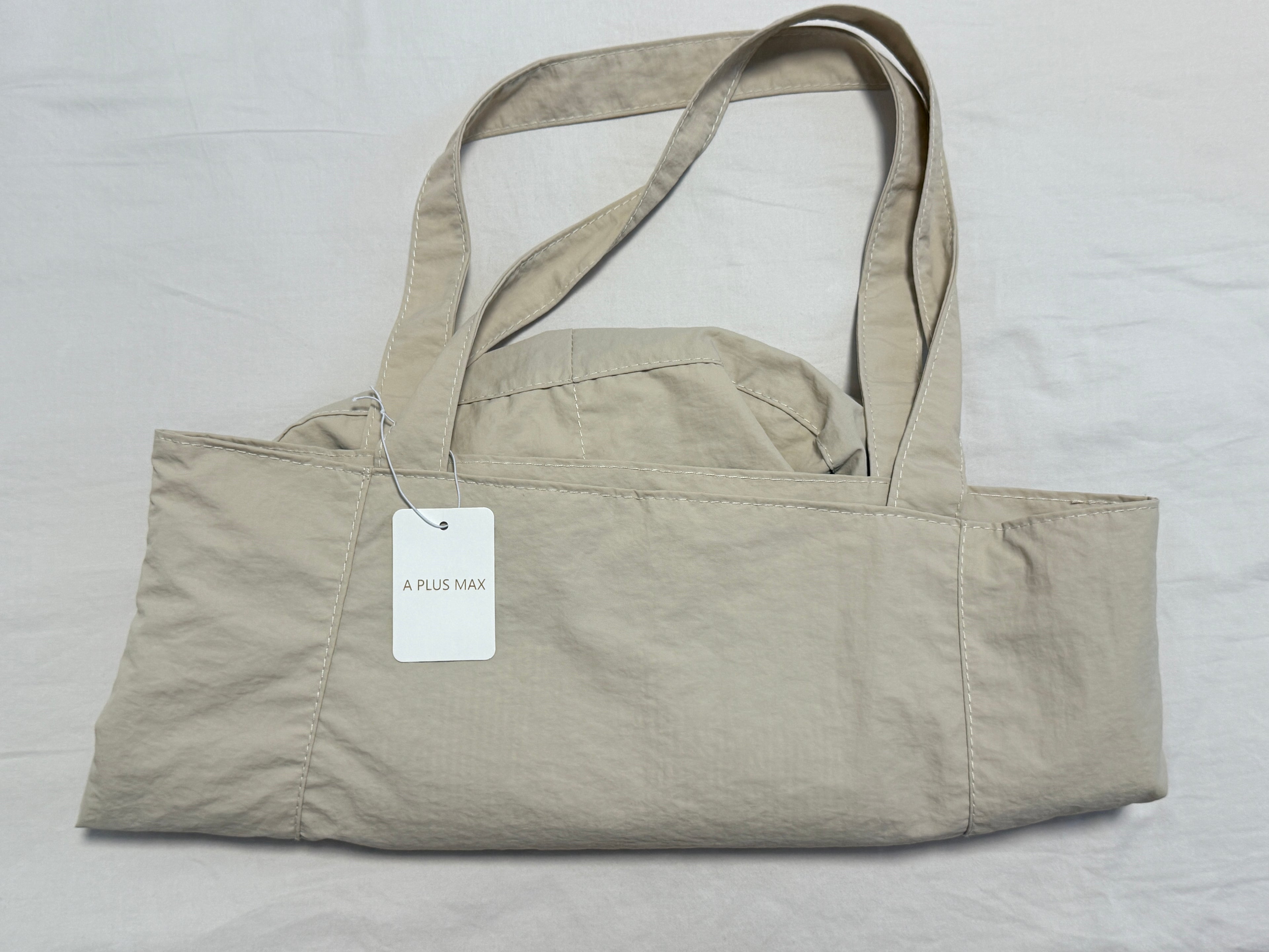 A PLUS MAX Tote bags，Canvas Tote Bag with an External Pocket, Reusable Grocery Shopping Bag, Top Zipper Closure, Daily Essentials