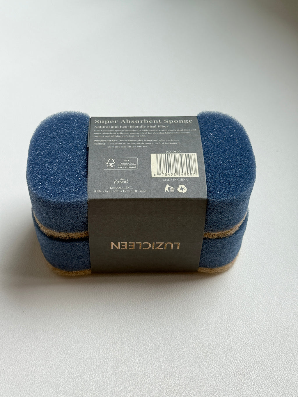 LUZICLEEN Kitchen sponges，Biodegradable Natural Kitchen Sponge - Compostable Cellulose and Coconut Walnut Scrubber Sponge - Eco Friendly Sustainable Sponges for Dishes
