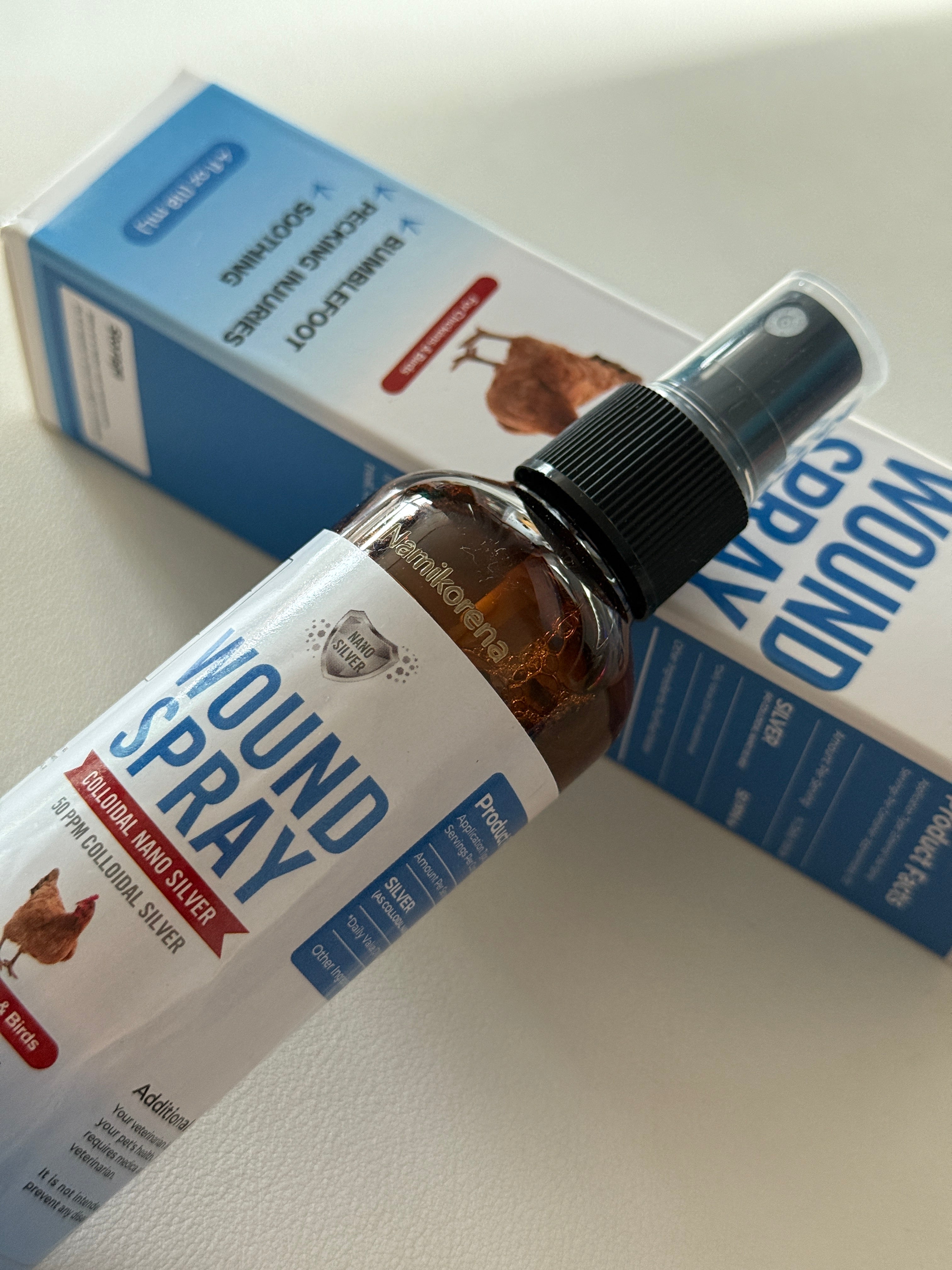 Namikorena Anti-inflammatory salves，Wound Spray for Chicken from Birds & Chicken Antibiotics Alternative to Help with Pecking Sores, Bumblefoot, Cuts – Poultry Spray with Silver – GMOs Free