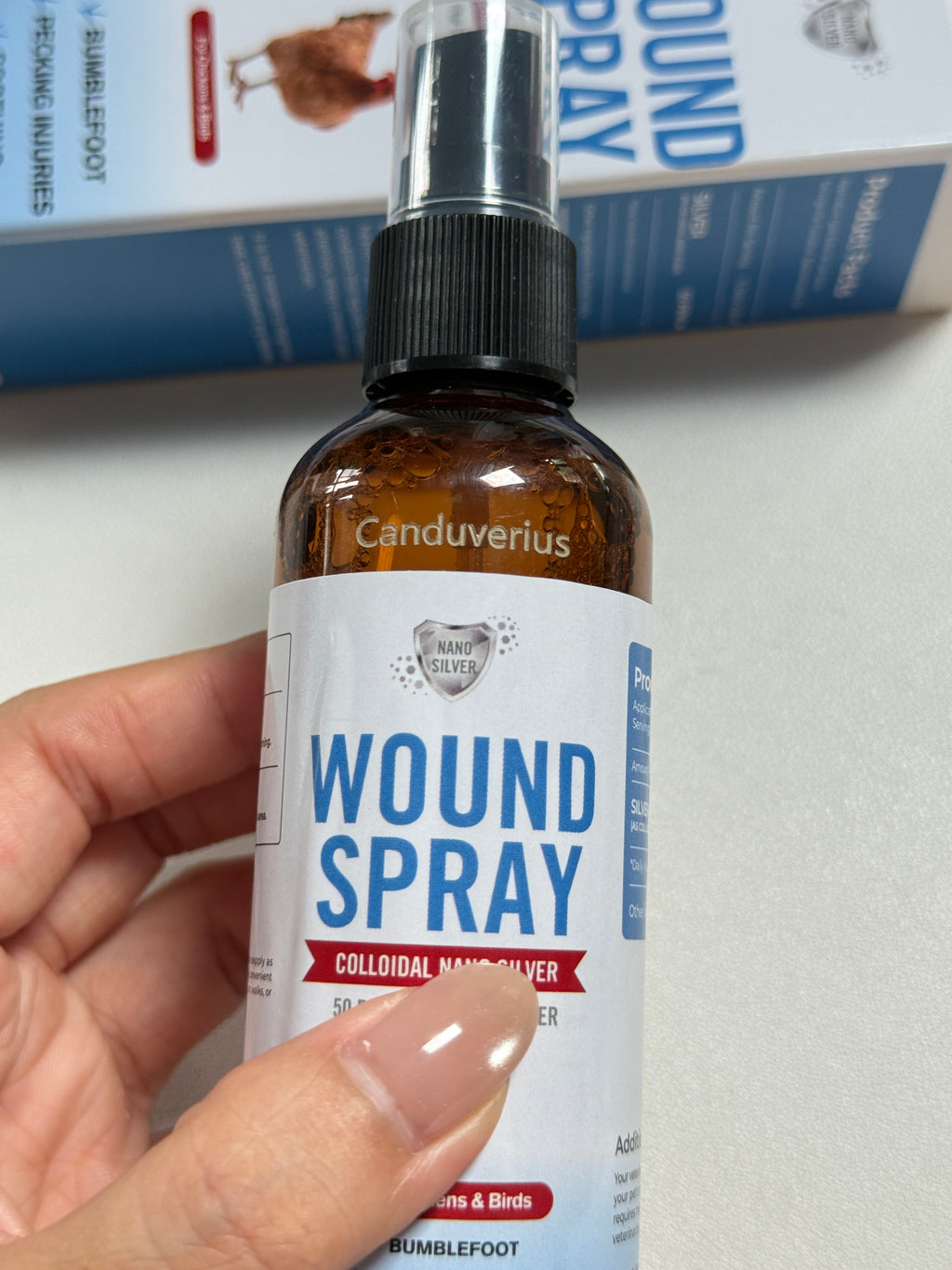 Canduverius Anti-inflammatory salves，Wound Spray for Chicken from Birds & Chicken Antibiotics Alternative to Help with Pecking Sores, Bumblefoot, Cuts – Poultry Spray with Silver – GMOs Free