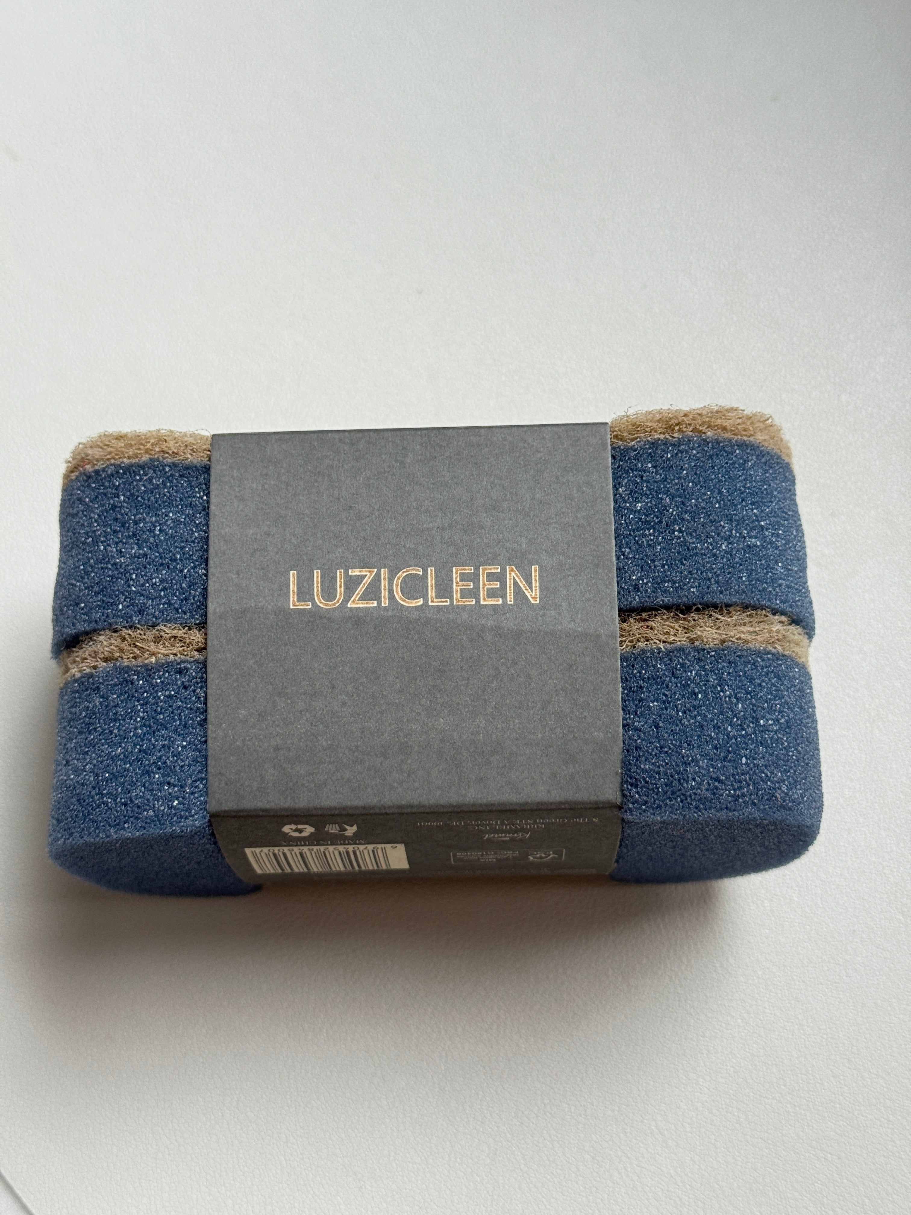 LUZICLEEN Kitchen sponges，Biodegradable Natural Kitchen Sponge - Compostable Cellulose and Coconut Walnut Scrubber Sponge - Eco Friendly Sustainable Sponges for Dishes