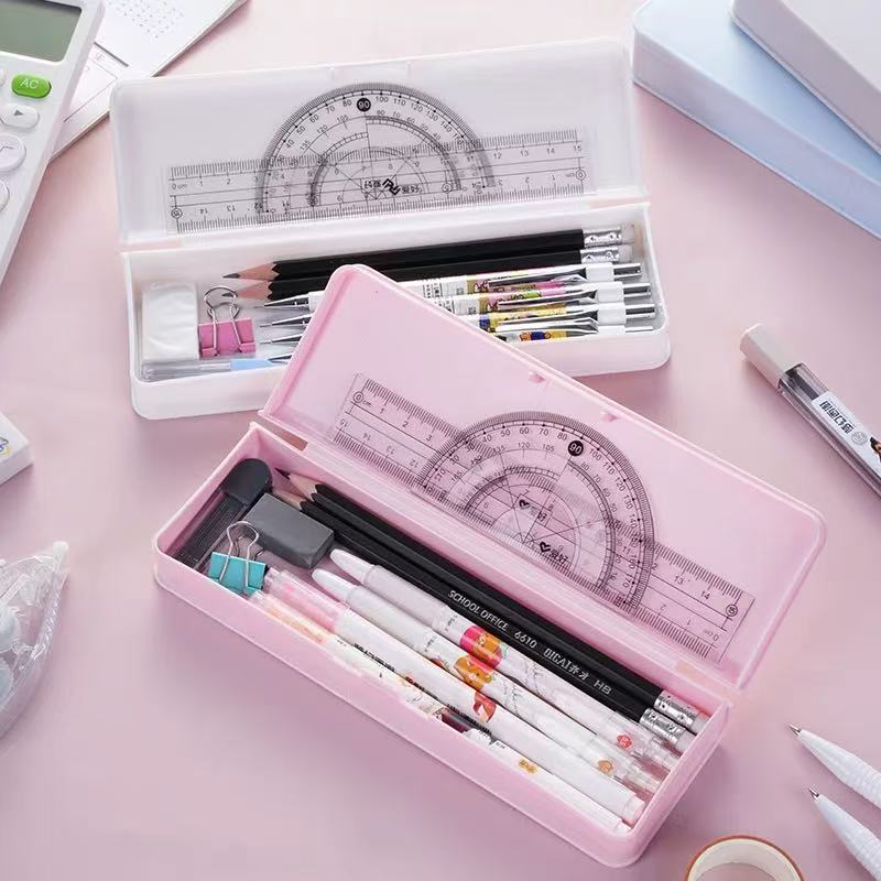 Eegxidbo Pencil case   Pen cases Macaron stationery box-Multi functional plastic pencil case. Waterproofing&Large capacity